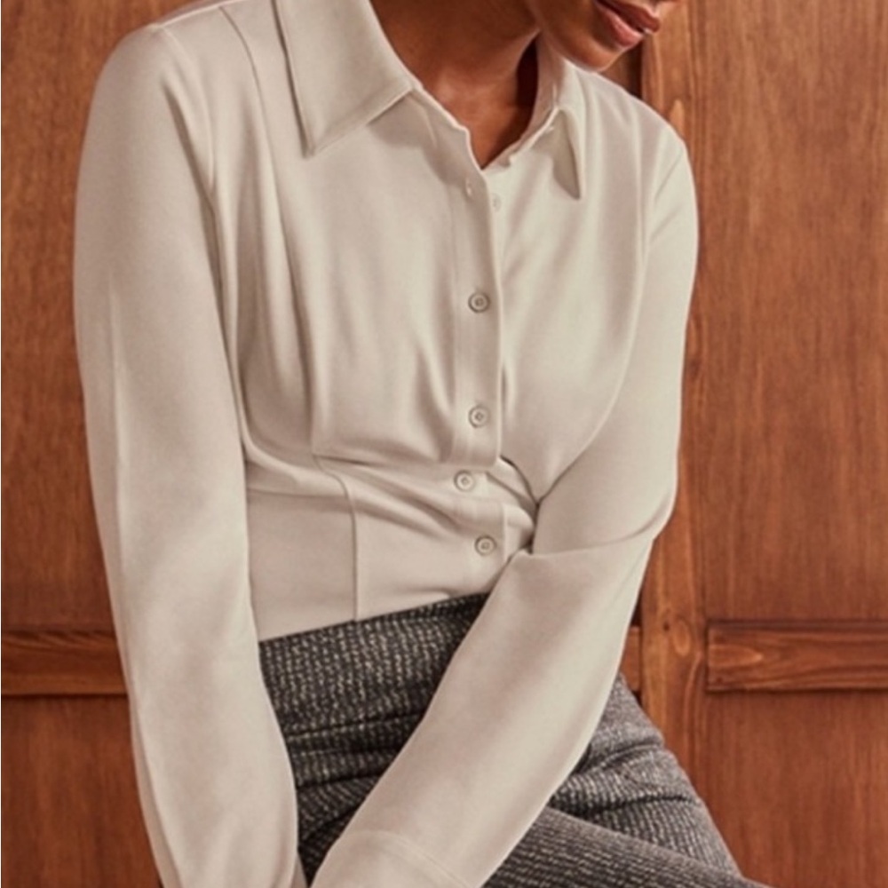 CAbi Cream Button-Down Women's Shirt - Picture 2 of 7